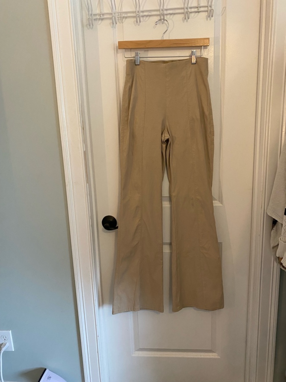 Garage Tan High-Waist Flared Pull On Pants